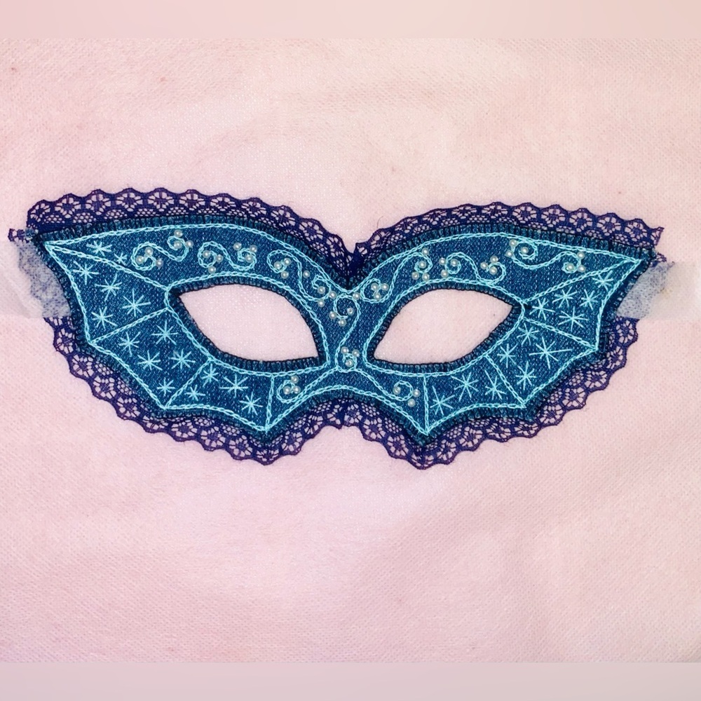 Blue Lace Masquerade Mask. Handmade